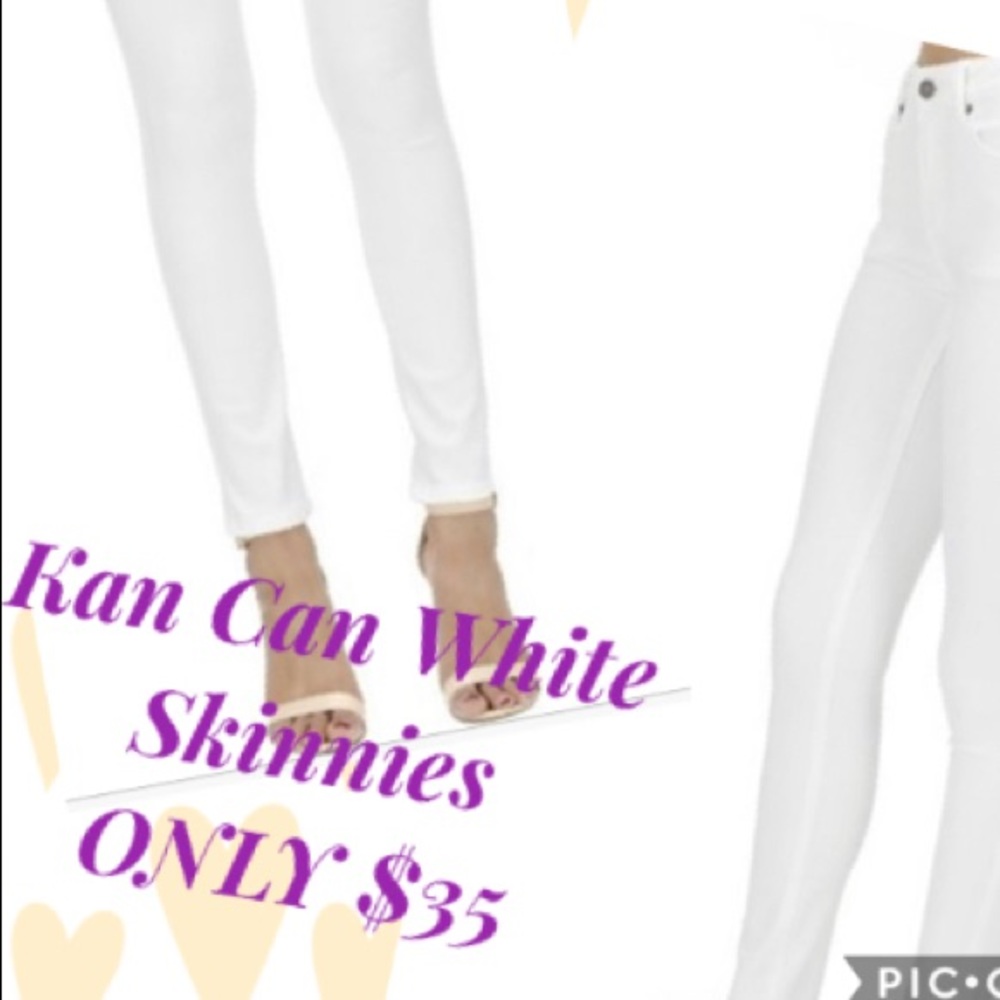 BRAND NEW WITH TAGS…AND FREE SHIPPING on these KANCAN WHITE SKINNIES!!